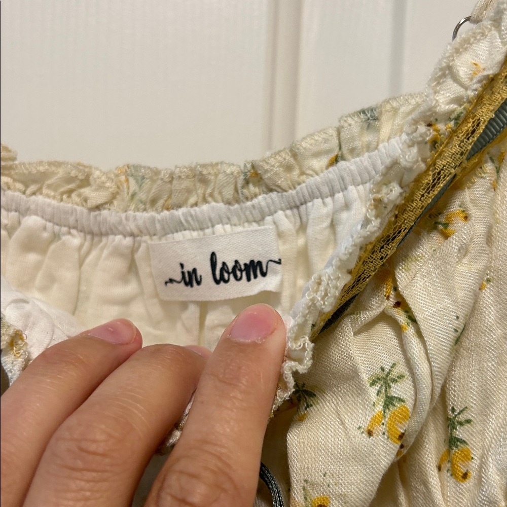 Pinkblush Cream Floral Maxi Dress with Yellow Trim - Picture 4 of 7